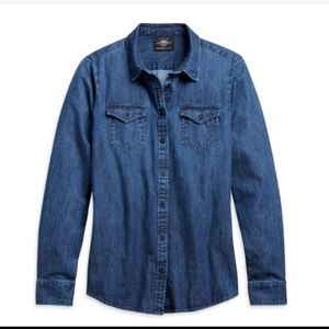 NWT Harley-Davidson Genuine Motorclothes Ladies Denim Shirt